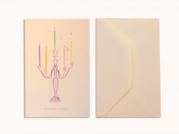 Pink Stem & Foil – Candle Holder Birthday Wishes