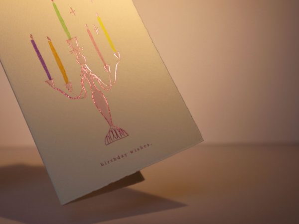 Pink Stem & Foil – Candle Holder Birthday Wishes