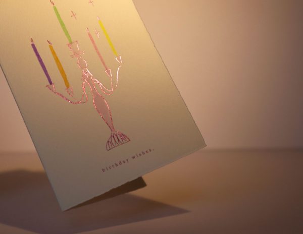 Pink Stem & Foil - Candle Holder Birthday Wishes - Image 2
