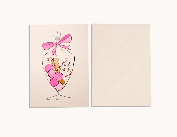 Pink & Gold Teddy Bear Christmas Jar