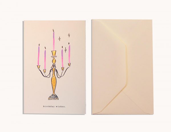 Black Foil With Pink Acrylic Candles - Birthday Wishes