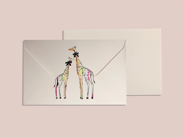 Rainbow Giraffe Black Bow – Set of 3