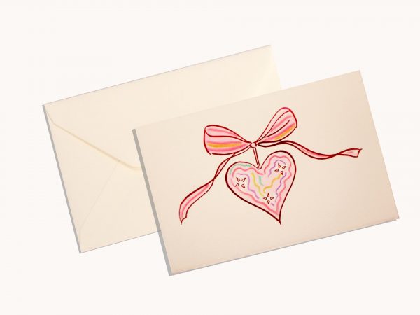 Candy Stripe Red Foil Pink Heart