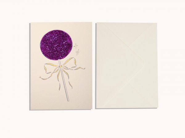 Glitter Lollipop & Bow – Purple