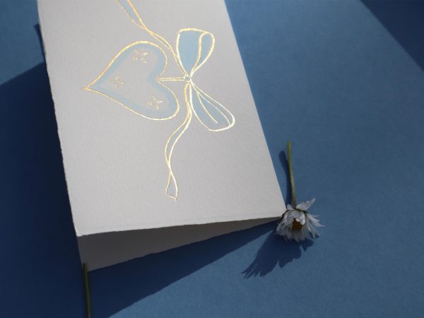Gold Heart – Pastel Blue