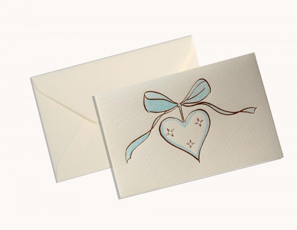 Gold Heart - Pastel Blue