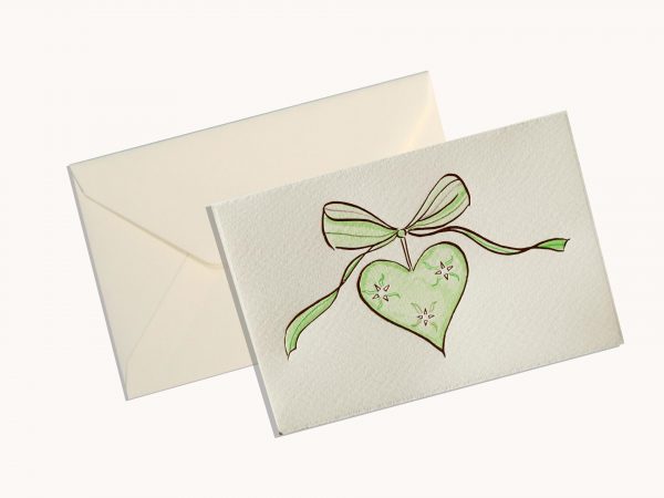 Gold Heart – Green With Pencil Detailing
