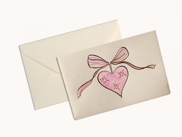 Gold Heart – Pink With Pencil Detailing