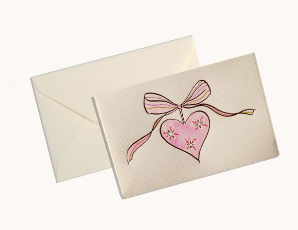 Gold Heart - Pink With Pencil Detailing