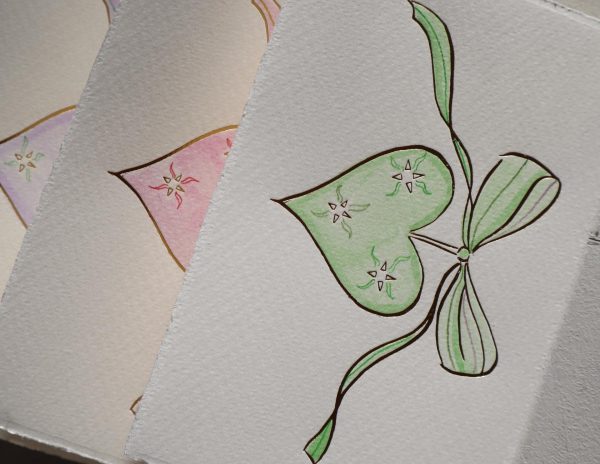 Gold Heart - Green With Pencil Detailing - Image 3