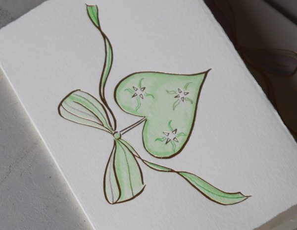 Gold Heart - Green With Pencil Detailing - Image 2