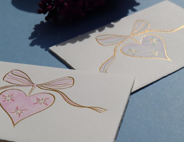 Gold Heart - Pink With Pencil Detailing - Image 3