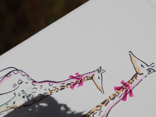 Rainbow Giraffes Black Foil